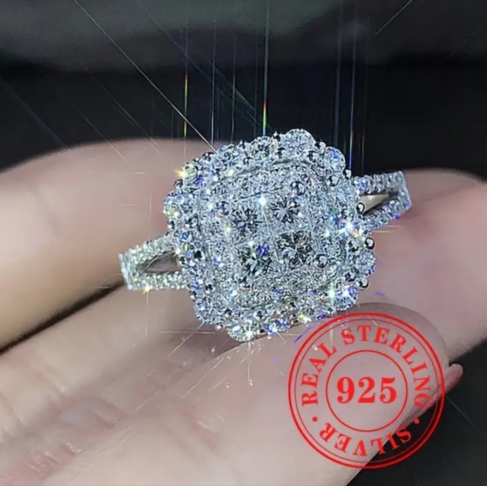 Sterling silver diamond ring - Picture 8 of 10
